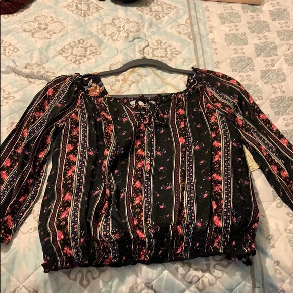 Black Floral Blouse - Picture 2 of 5